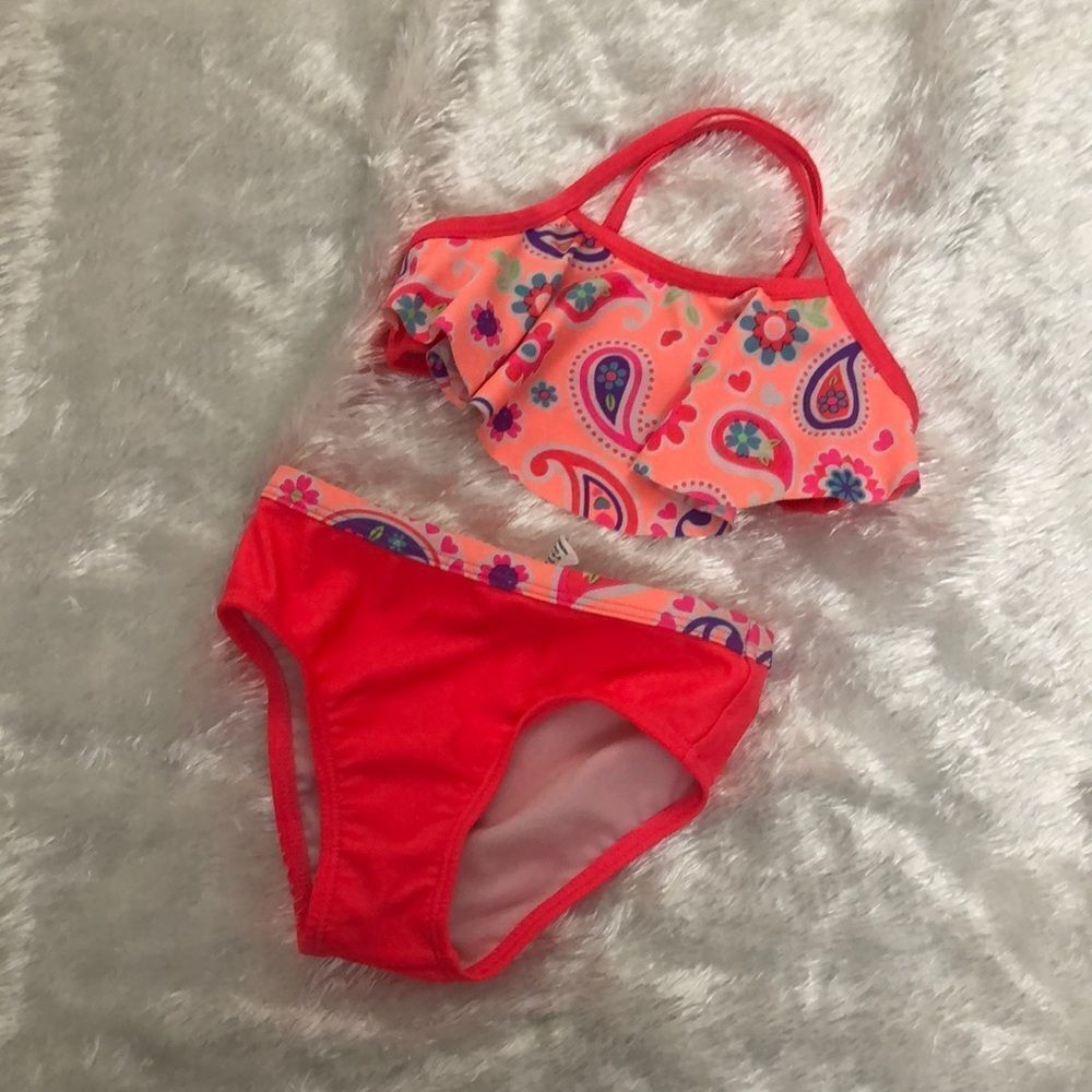 Healthtex 2 pieces floral Print bathing Suits 2T